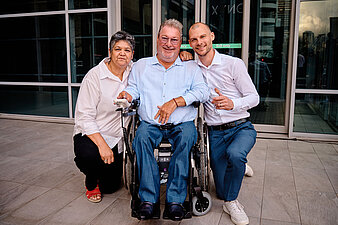 George Kuratle with Zaida Davids and son Roger after the successful event.